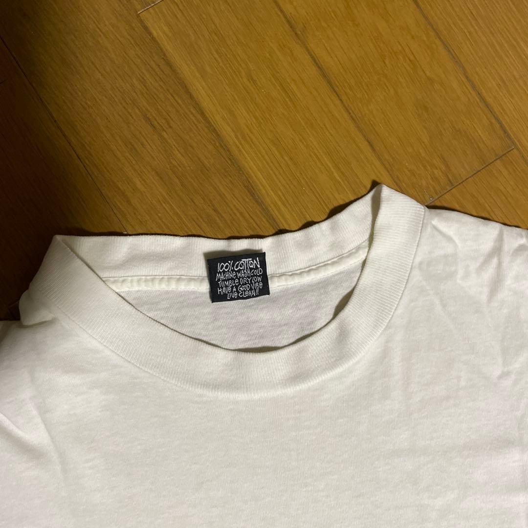 Old Stussy 80年台後期 黒タグ ベスパ 白色 Tシャツ Lサイズ