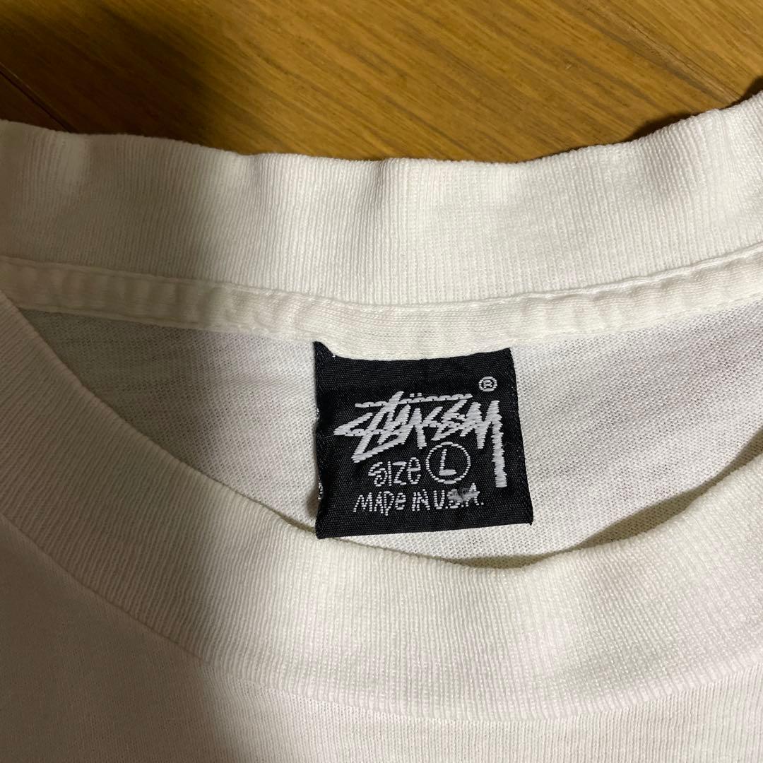 Old Stussy 80年台後期 黒タグ ベスパ 白色 Tシャツ Lサイズ