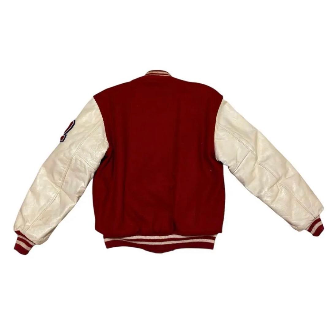 60s BUTWIN スタジャン 赤/クリーム 1947年刺繍 サイズ40