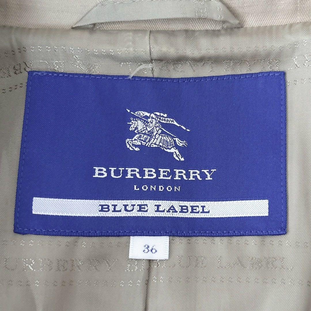 バーバリーブルーレーベル　トレンチコート　シャドーチェック　ベージュ　ベルト　S