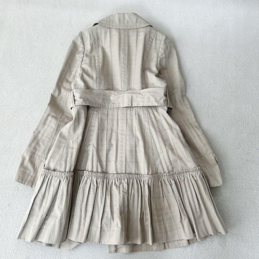 バーバリーブルーレーベル　トレンチコート　シャドーチェック　ベージュ　ベルト　S