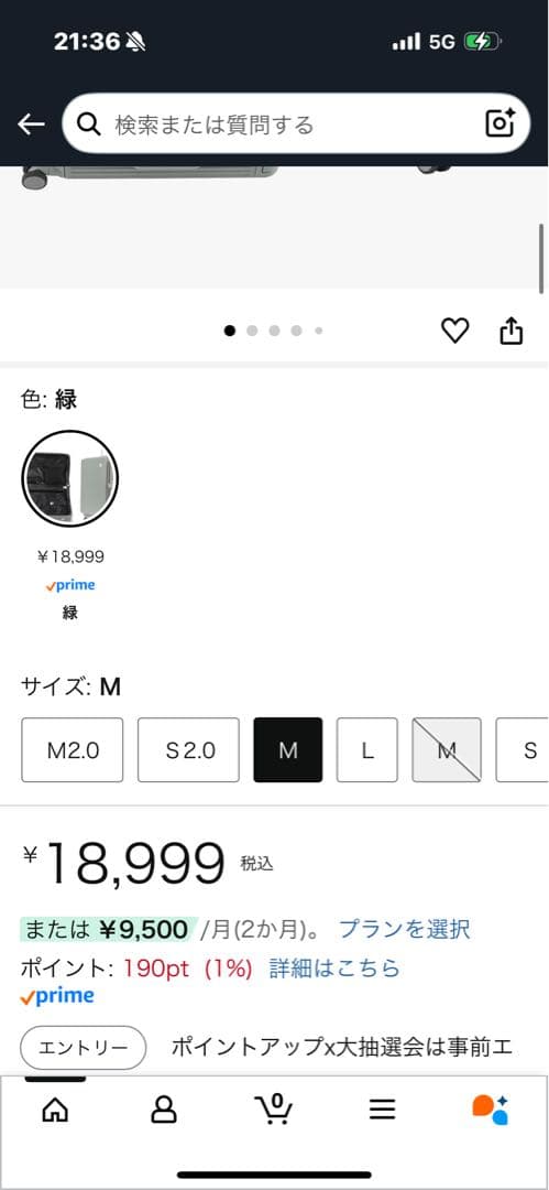 片開きスーツケース