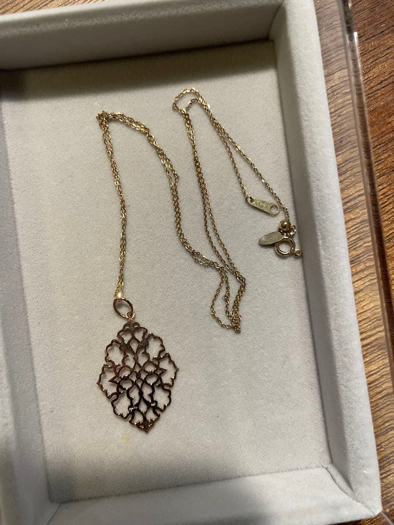 値下げ【agete】K10 ジャスミンチャーム※ageteチェーン付き