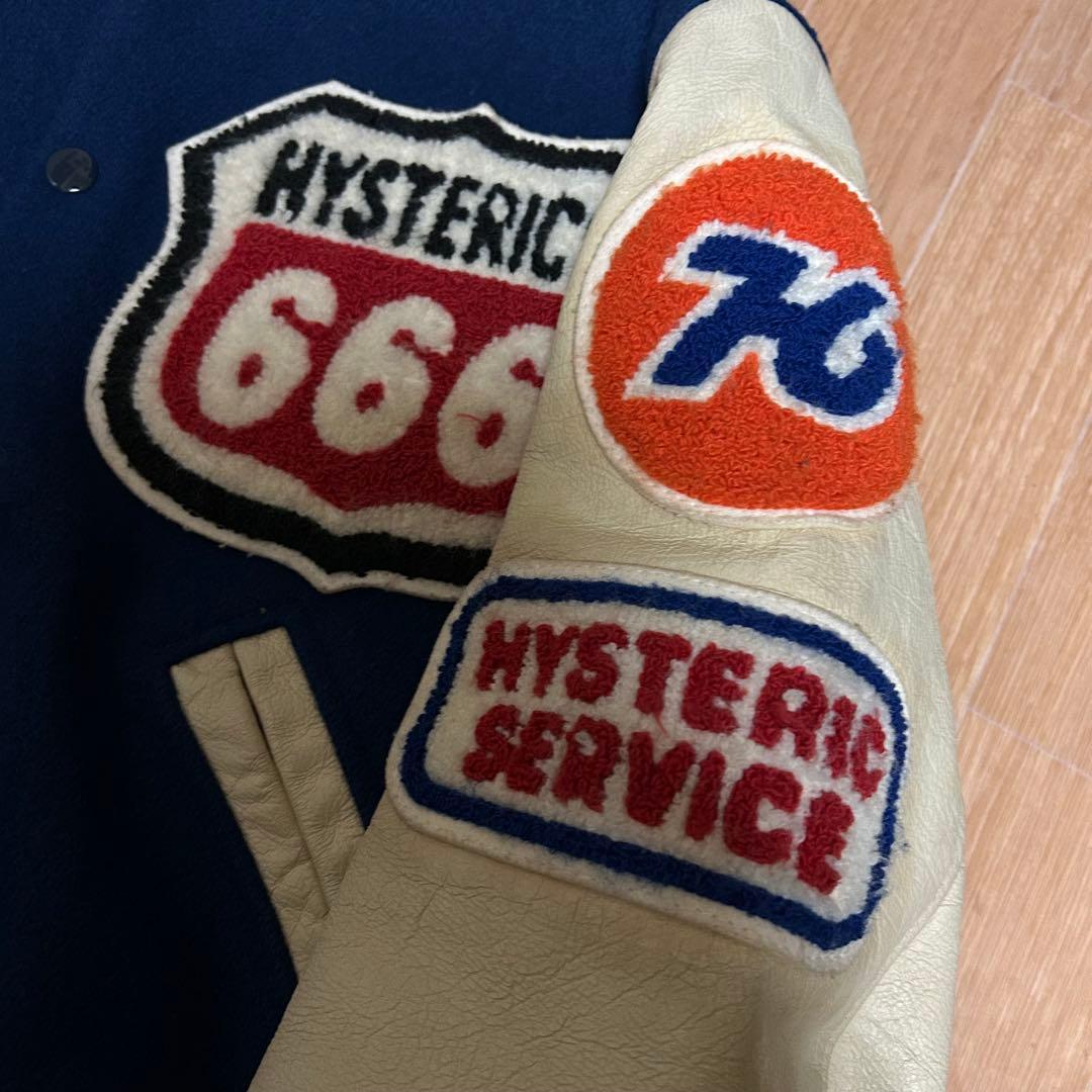中古 90s USA製 Hysterics 666 袖レザー スタジャン 34