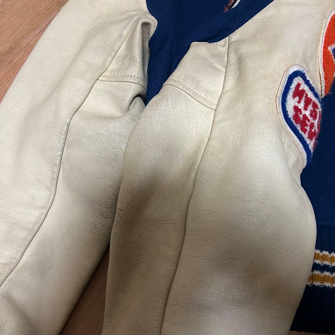 中古 90s USA製 Hysterics 666 袖レザー スタジャン 34