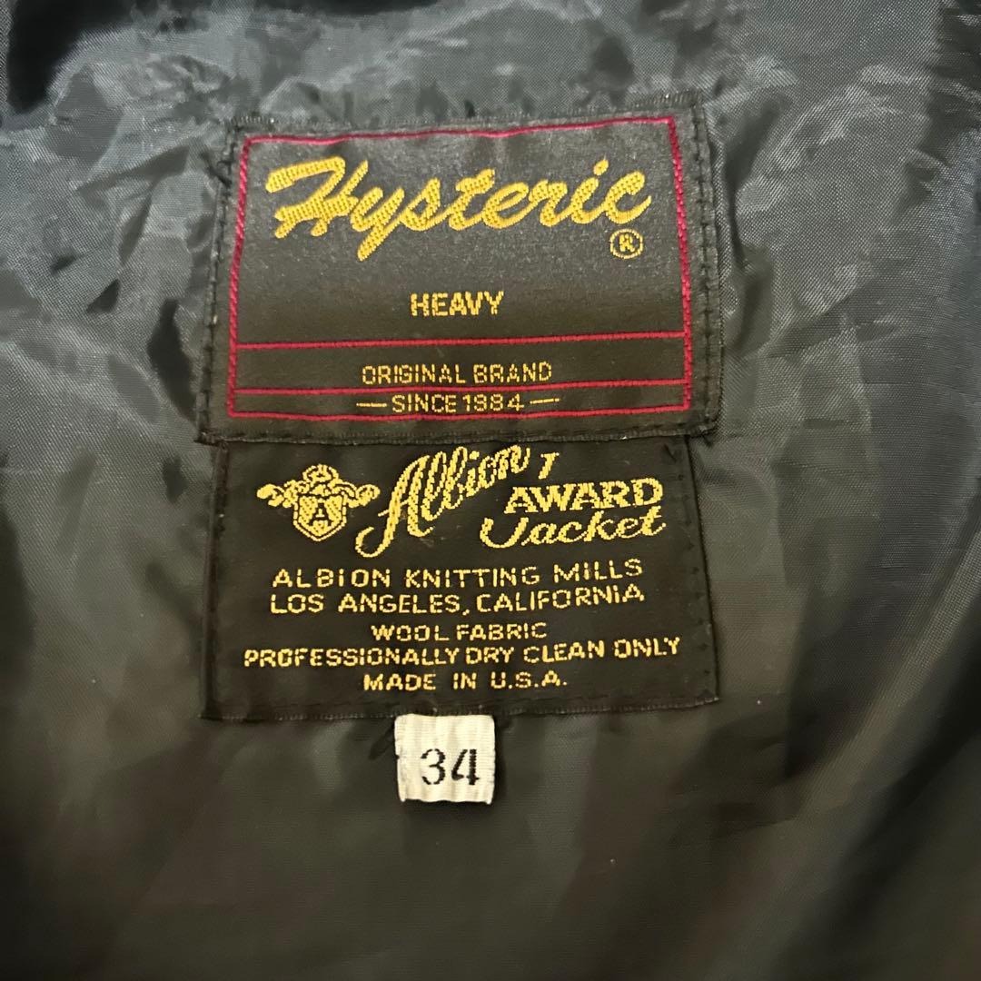 中古 90s USA製 Hysterics 666 袖レザー スタジャン 34