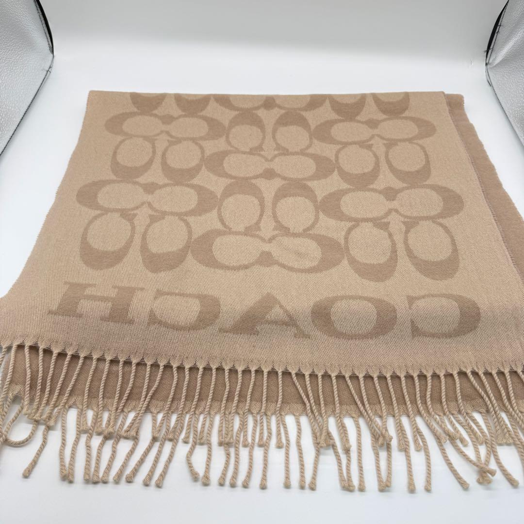 COACH カシミア混 ストール ベージュ 美品