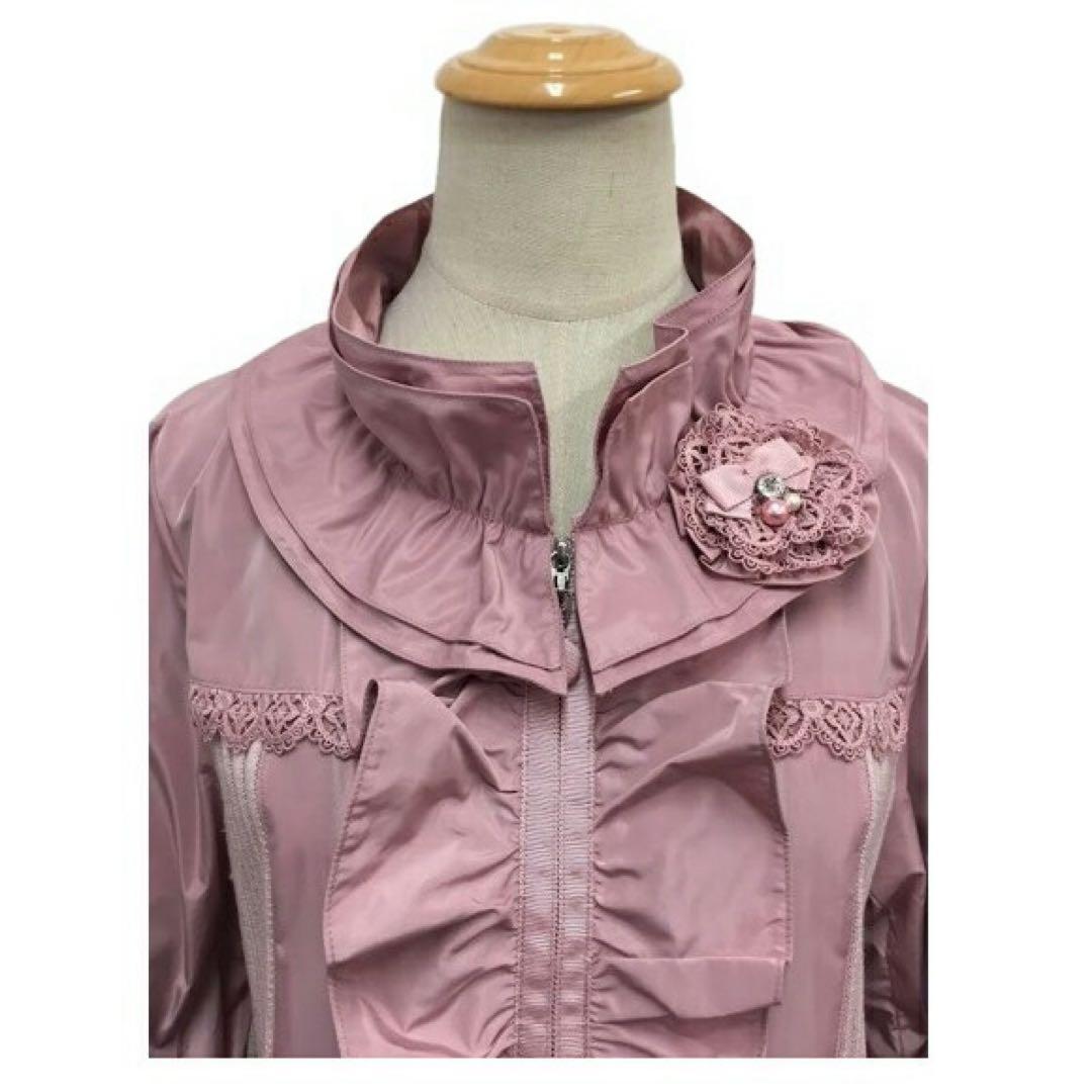 スーパービューティー♡ スタンドフリル衿ウェストニット切替ジャケット