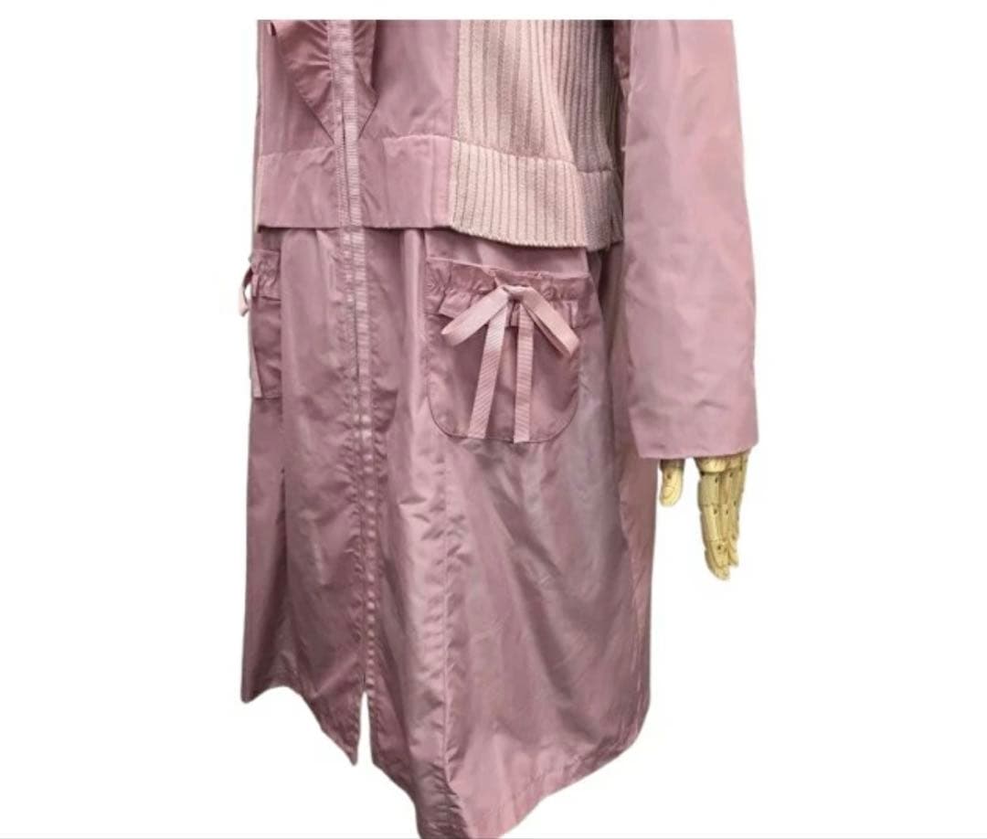 スーパービューティー♡ スタンドフリル衿ウェストニット切替ジャケット