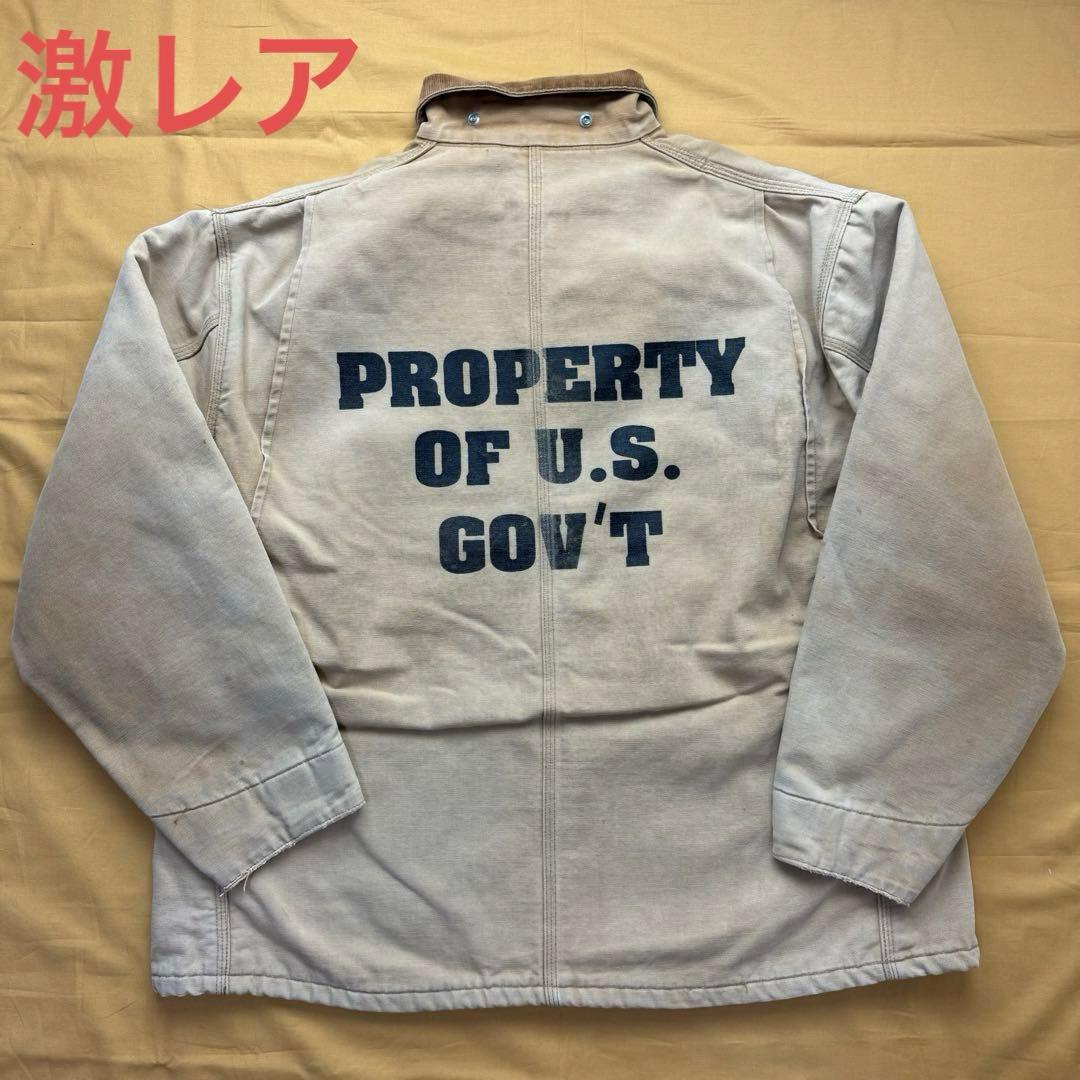 激レア　carhartt カーハート　チョアコート　囚人服　80s USA製