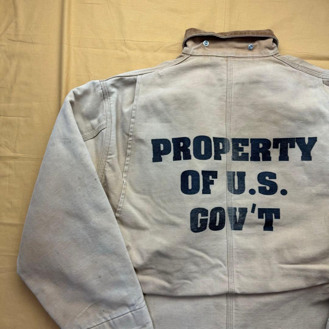 激レア　carhartt カーハート　チョアコート　囚人服　80s USA製