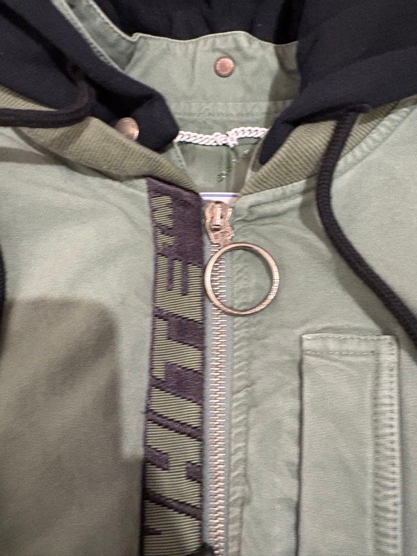 off-white オフホワイト ジャケット XL カーキ MA-1 中綿