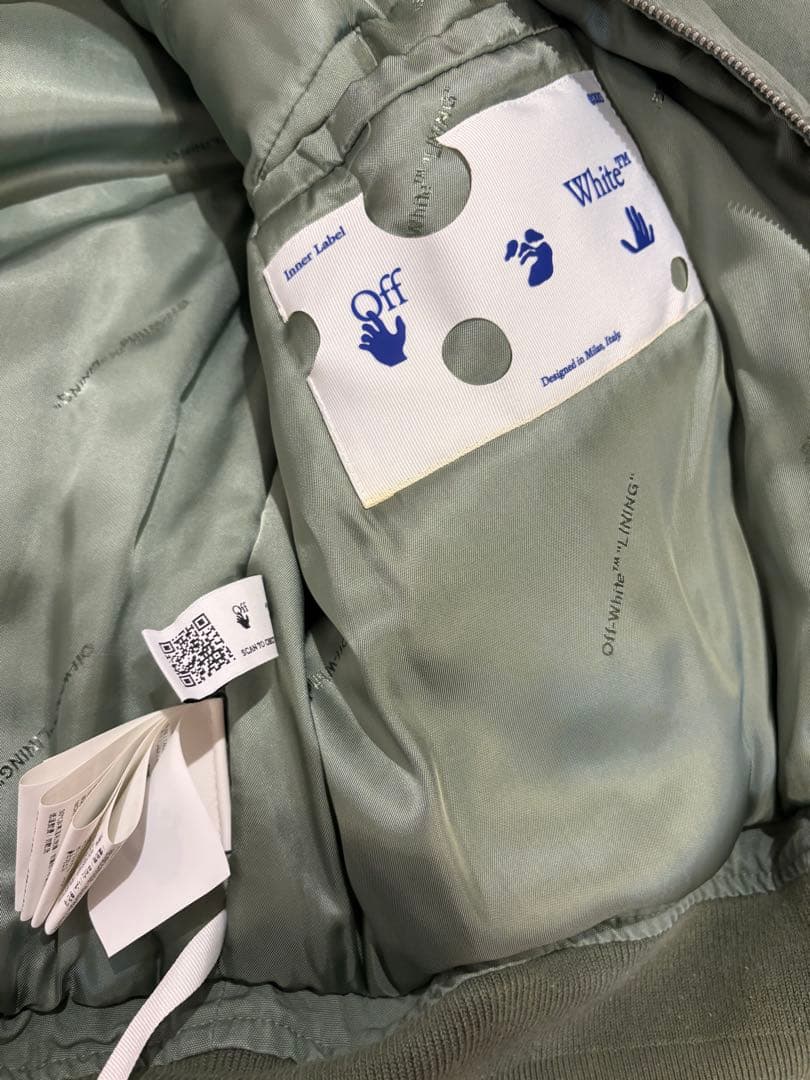 off-white オフホワイト ジャケット XL カーキ MA-1 中綿