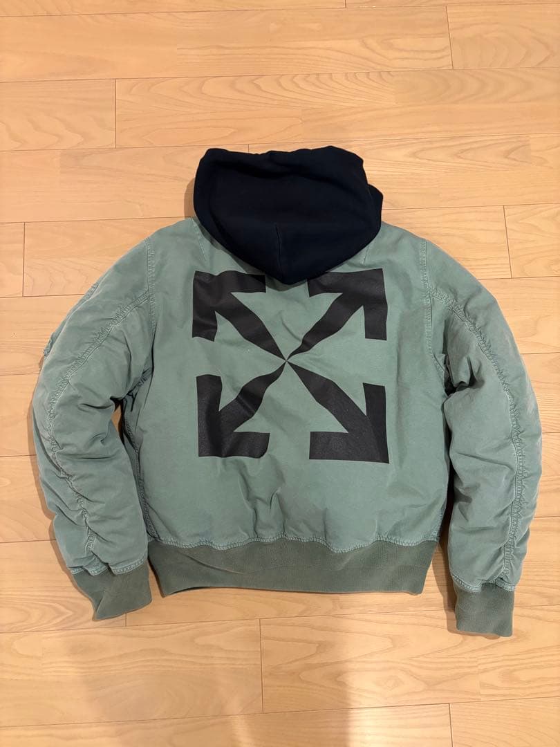 off-white オフホワイト ジャケット XL カーキ MA-1 中綿