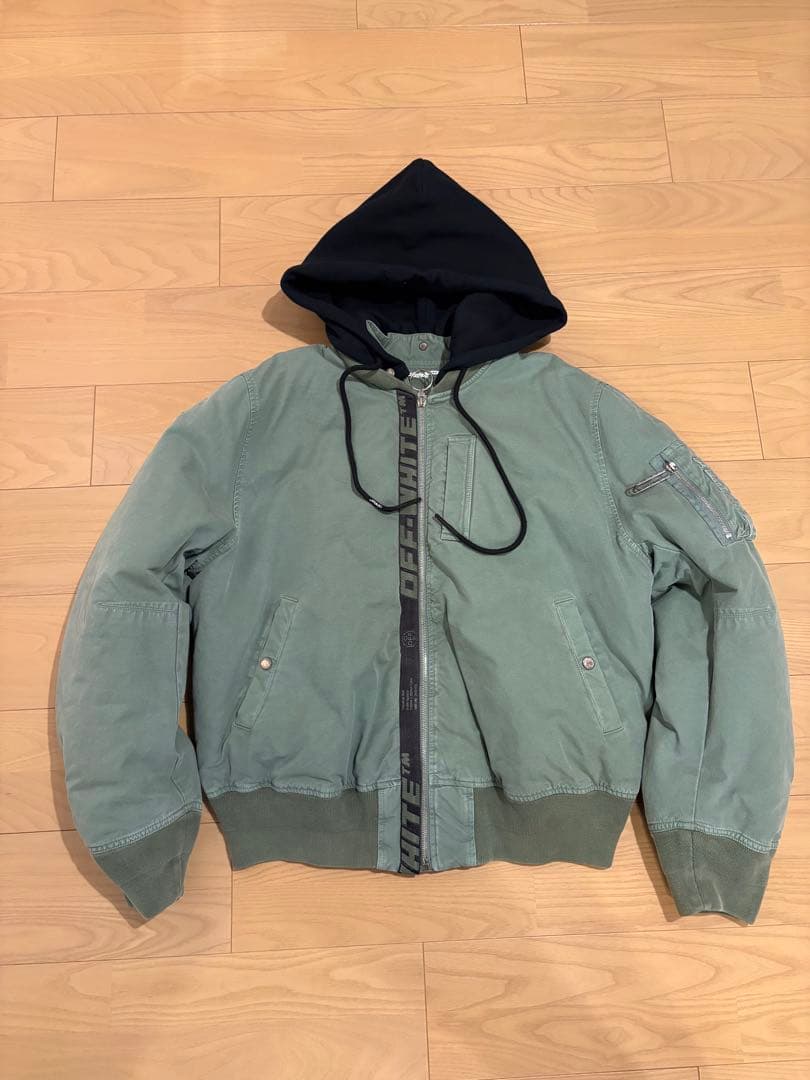 off-white オフホワイト ジャケット XL カーキ MA-1 中綿