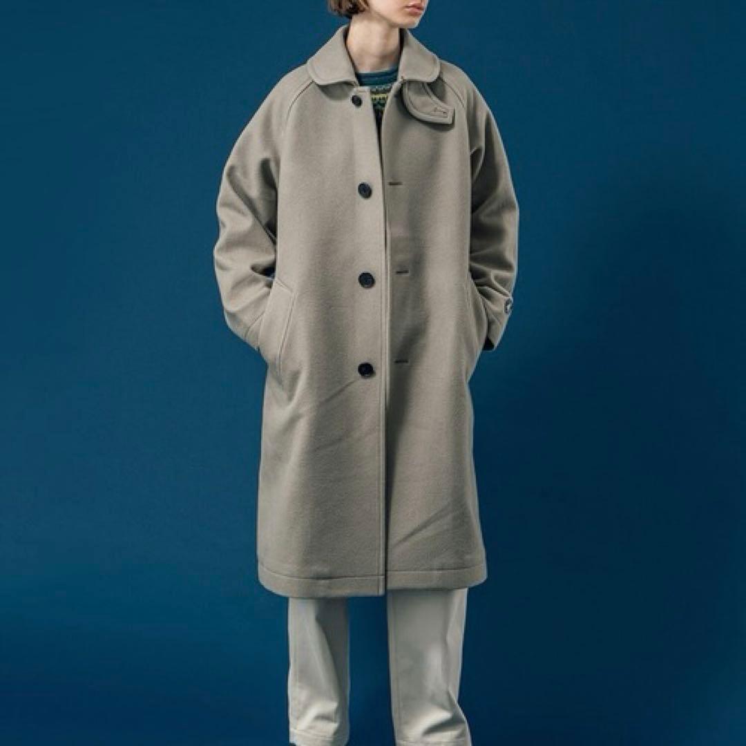 オーシバル Bshop ライトウールモッサロングコート 近年 ステンカラーコート