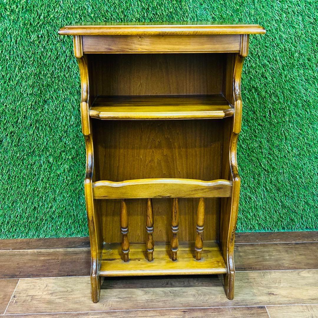 カリモク　アンティーク　レトロ　調　スリッパ　ラック　飾り棚　棚　電話台