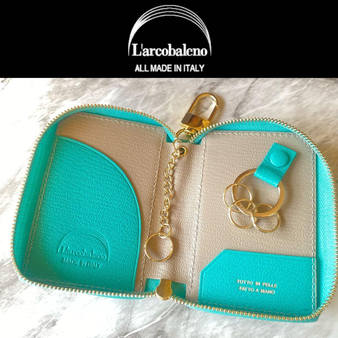 2301★ラルコバレーノ★スマートWキーケース★本革【新品 定価2.2万円】