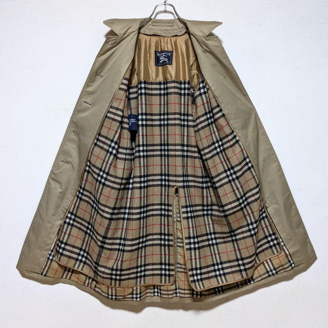 美品 英国製 80s バーバリー ステンカラーコート レディース ウールライナー