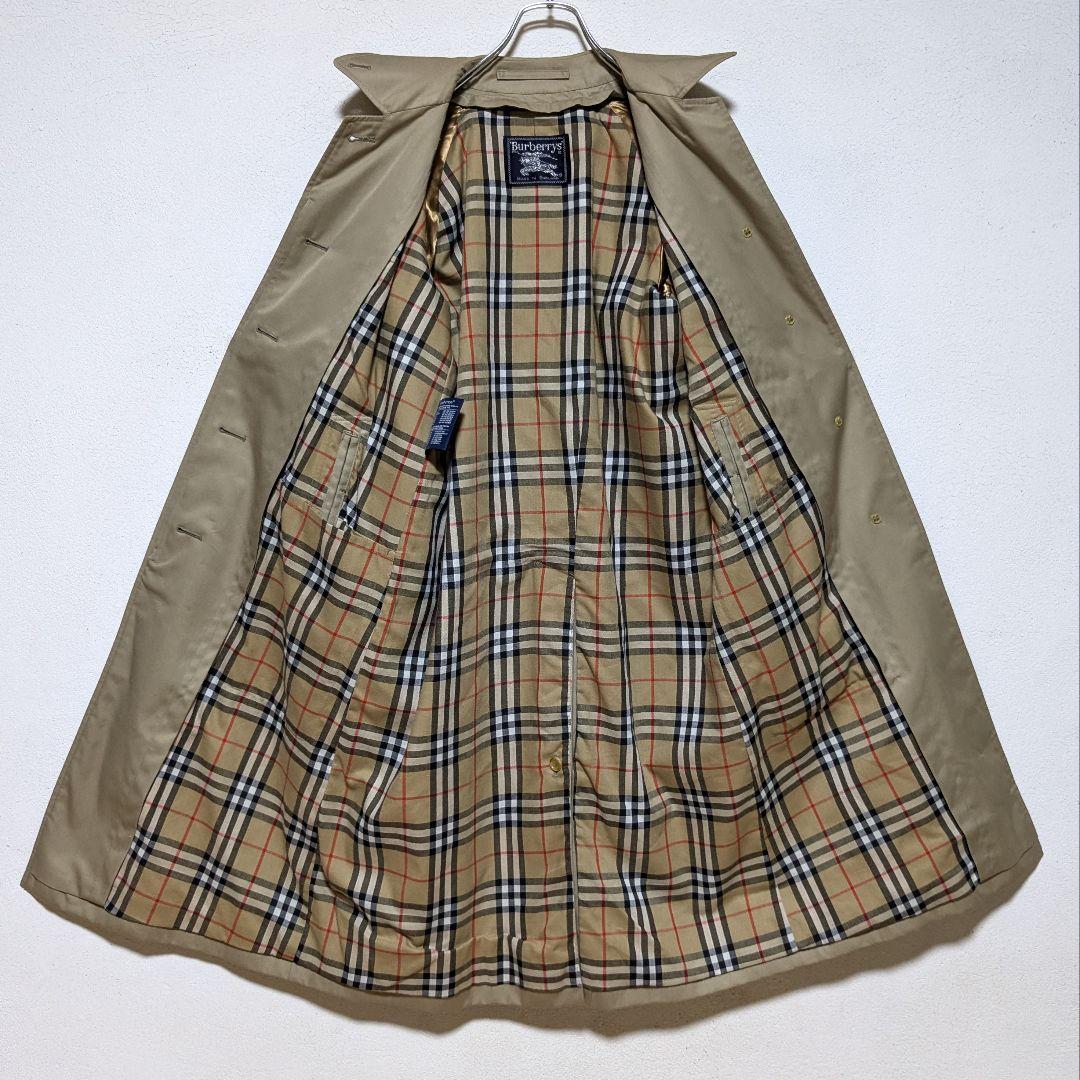 美品 英国製 80s バーバリー ステンカラーコート レディース ウールライナー