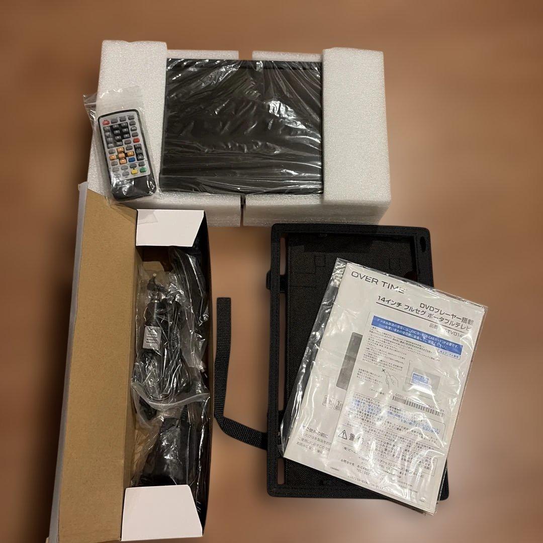 OVERTIME ポータブルテレビ DVDプレーヤー 14インチ　開封のみ