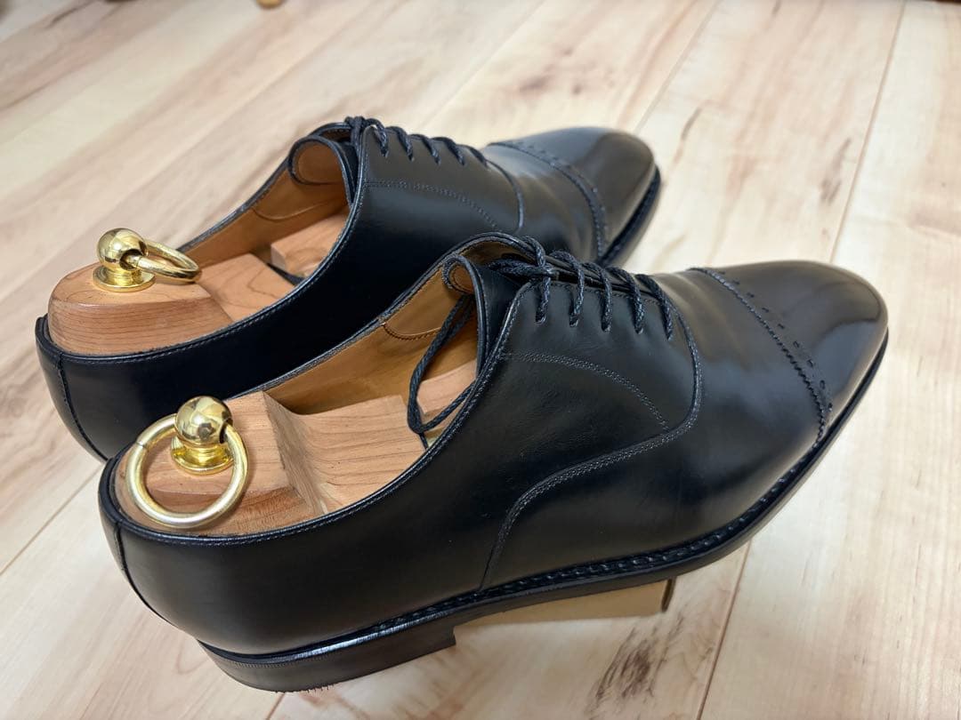 YANKO//ヤンコ//パンチドキャップトウ//ブラック//UK7.0