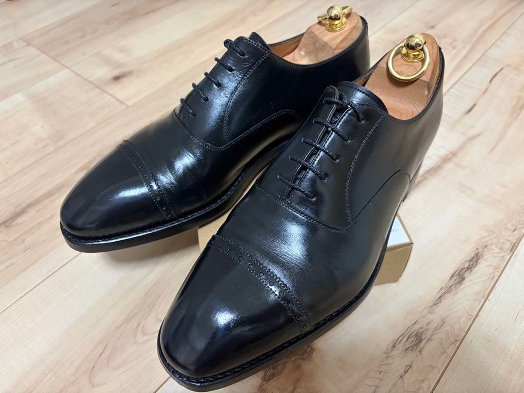 YANKO//ヤンコ//パンチドキャップトウ//ブラック//UK7.0