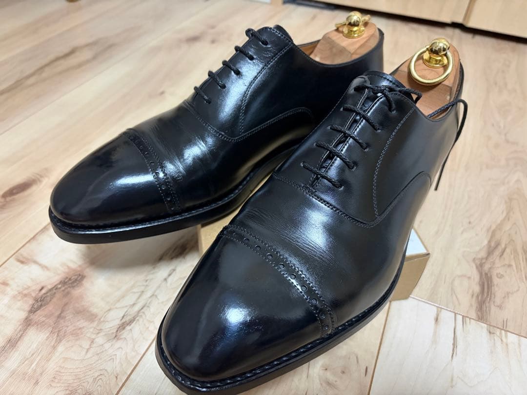 YANKO//ヤンコ//パンチドキャップトウ//ブラック//UK7.0