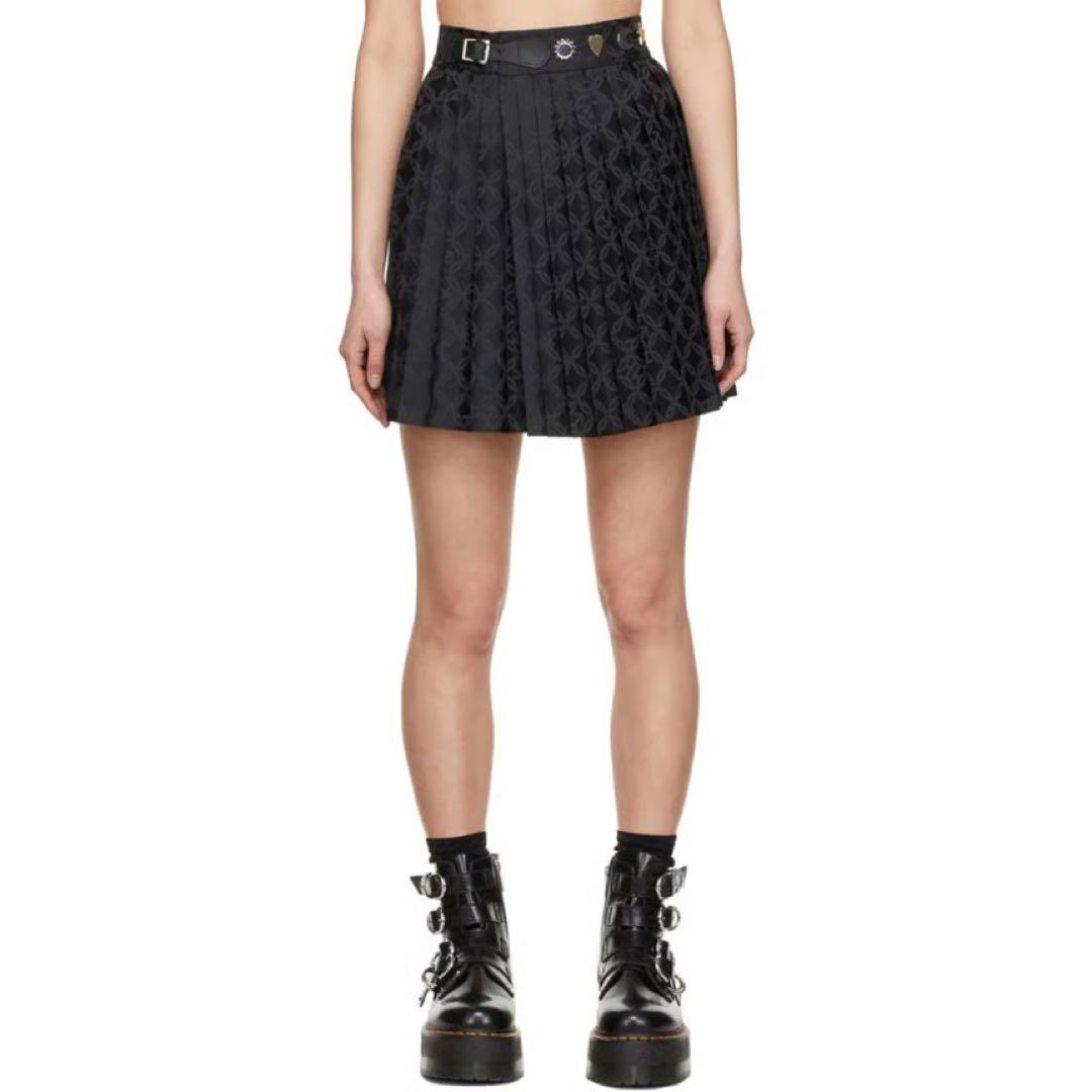 Charles Jeffrey Loverboy ブラック プリーツミニスカート