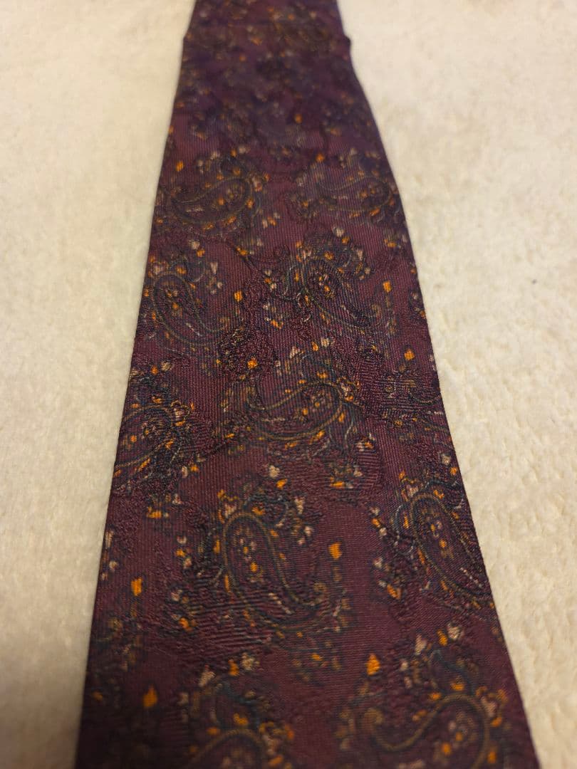 TIE YOUR TIE / セッテピエゲ ペイズリー柄シルクタイ バーガンディ