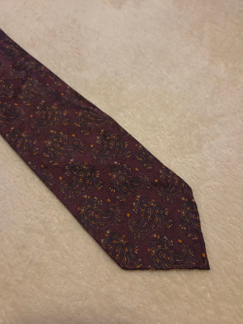 TIE YOUR TIE / セッテピエゲ ペイズリー柄シルクタイ バーガンディ