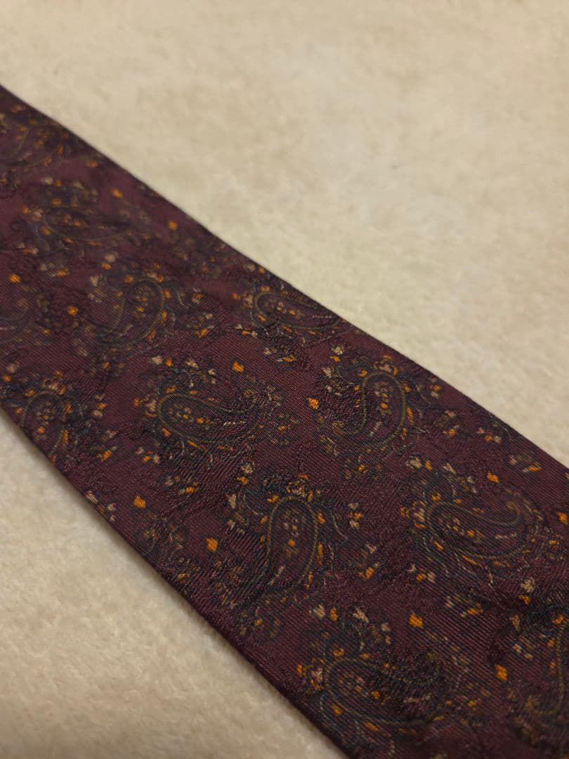 TIE YOUR TIE / セッテピエゲ ペイズリー柄シルクタイ バーガンディ