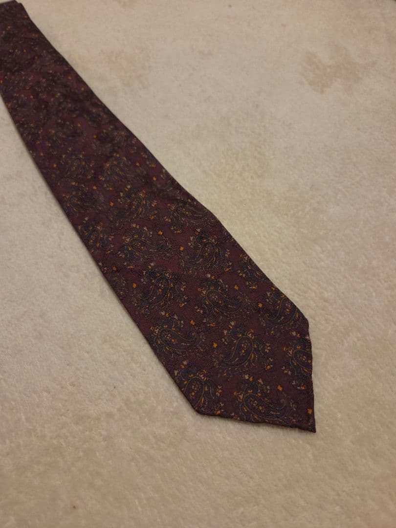 TIE YOUR TIE / セッテピエゲ ペイズリー柄シルクタイ バーガンディ