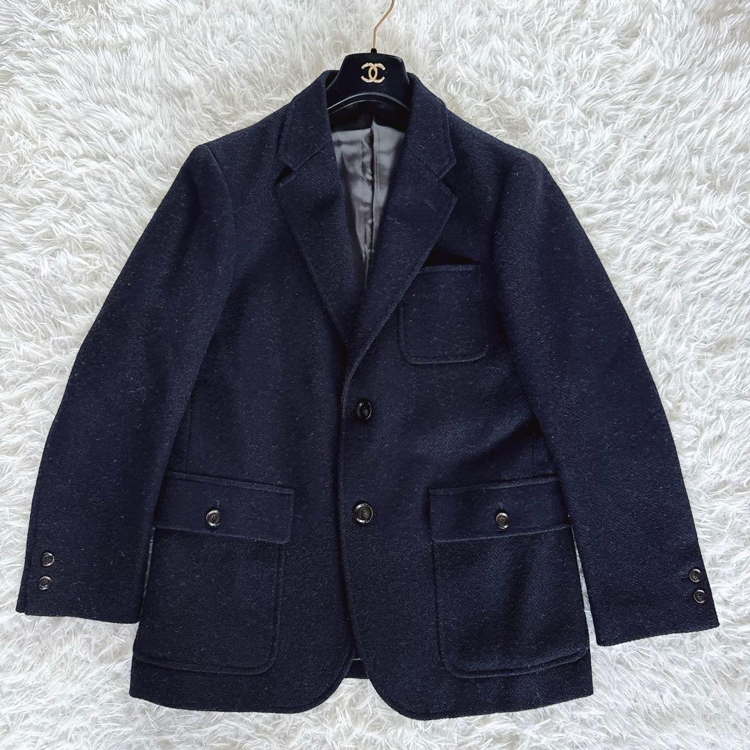 【エディーバウアー】Harris Tweed ジャケット ネイビー Sサイズ
