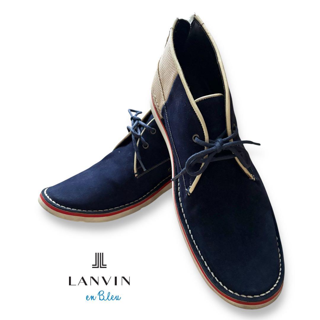 LANVIN en Bleu/ネイビー ハイカット/スウェードシューズ
