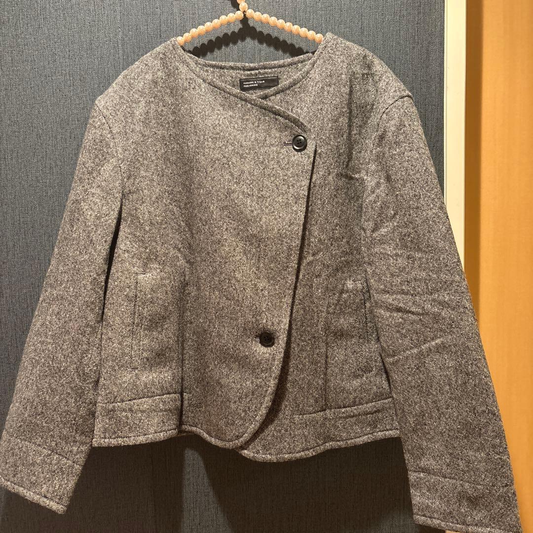 北欧暮らしの道具店　やわらかツイードに一目惚れ ノーカラージャケット