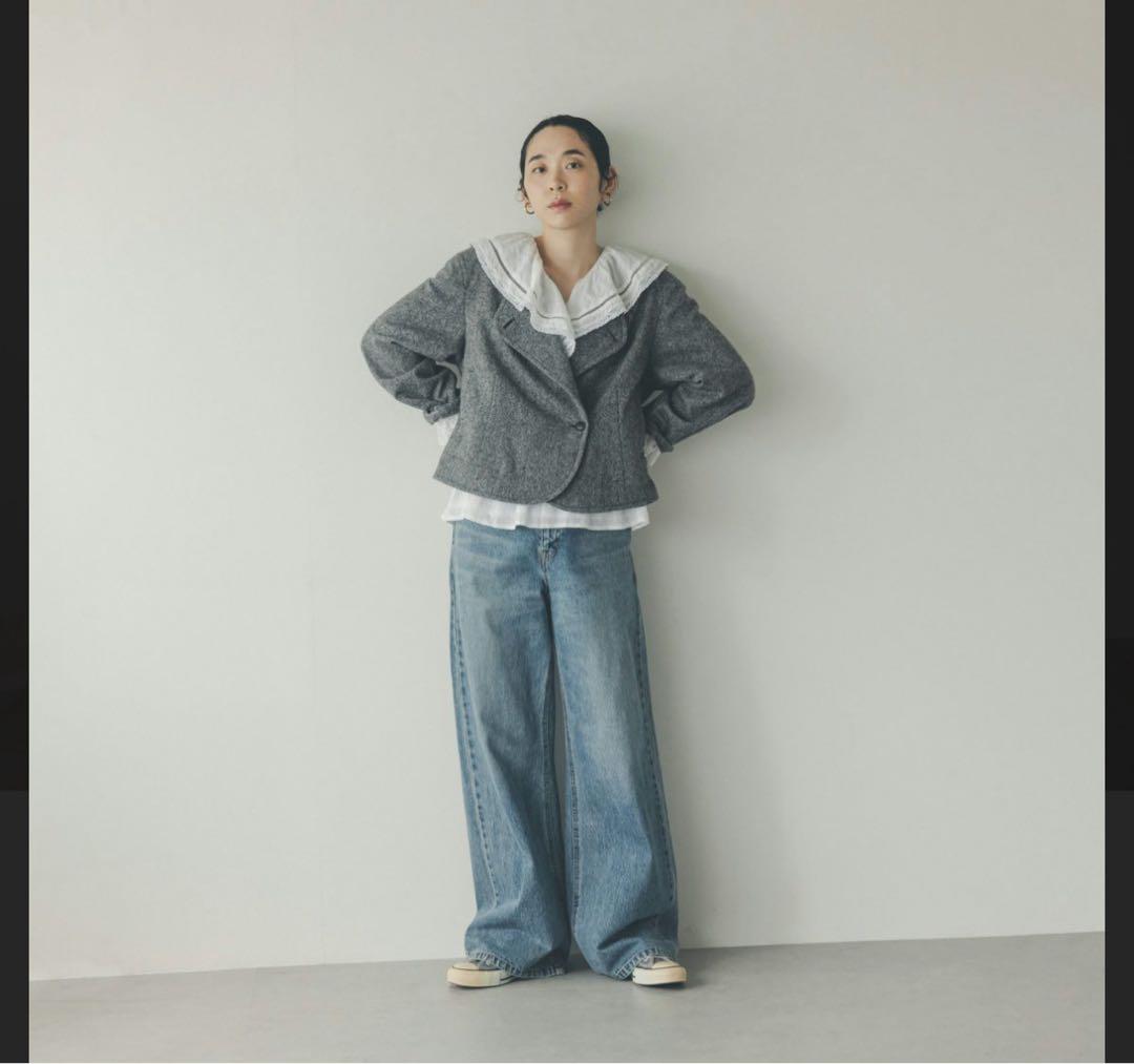 北欧暮らしの道具店　やわらかツイードに一目惚れ ノーカラージャケット