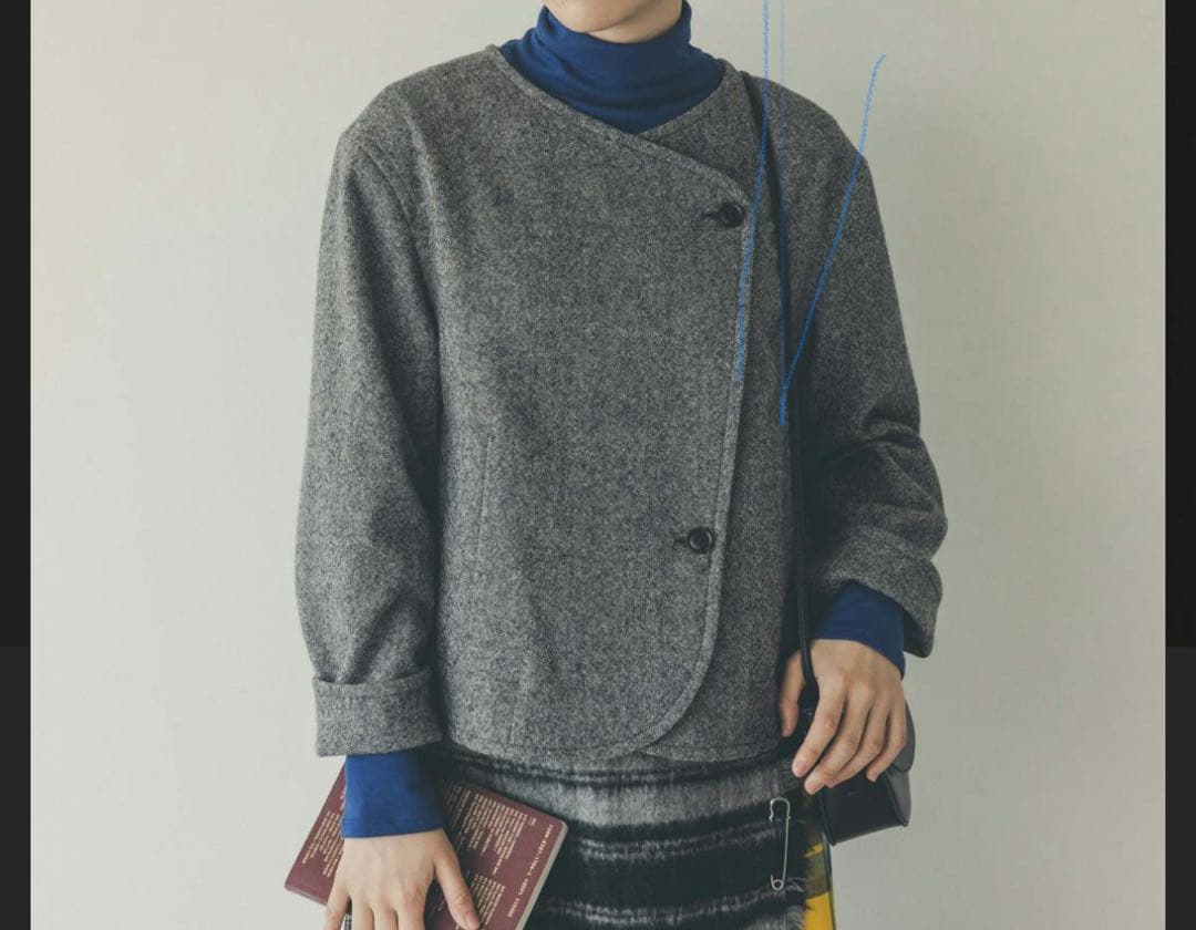 北欧暮らしの道具店　やわらかツイードに一目惚れ ノーカラージャケット