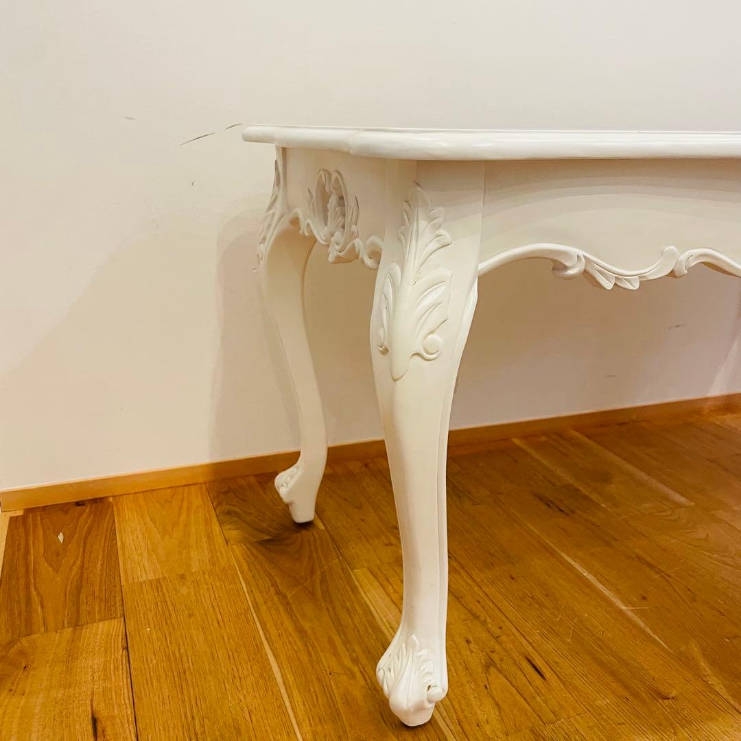 ロココ調 ローテーブル アンティーク ホワイトシンフォニー 猫脚