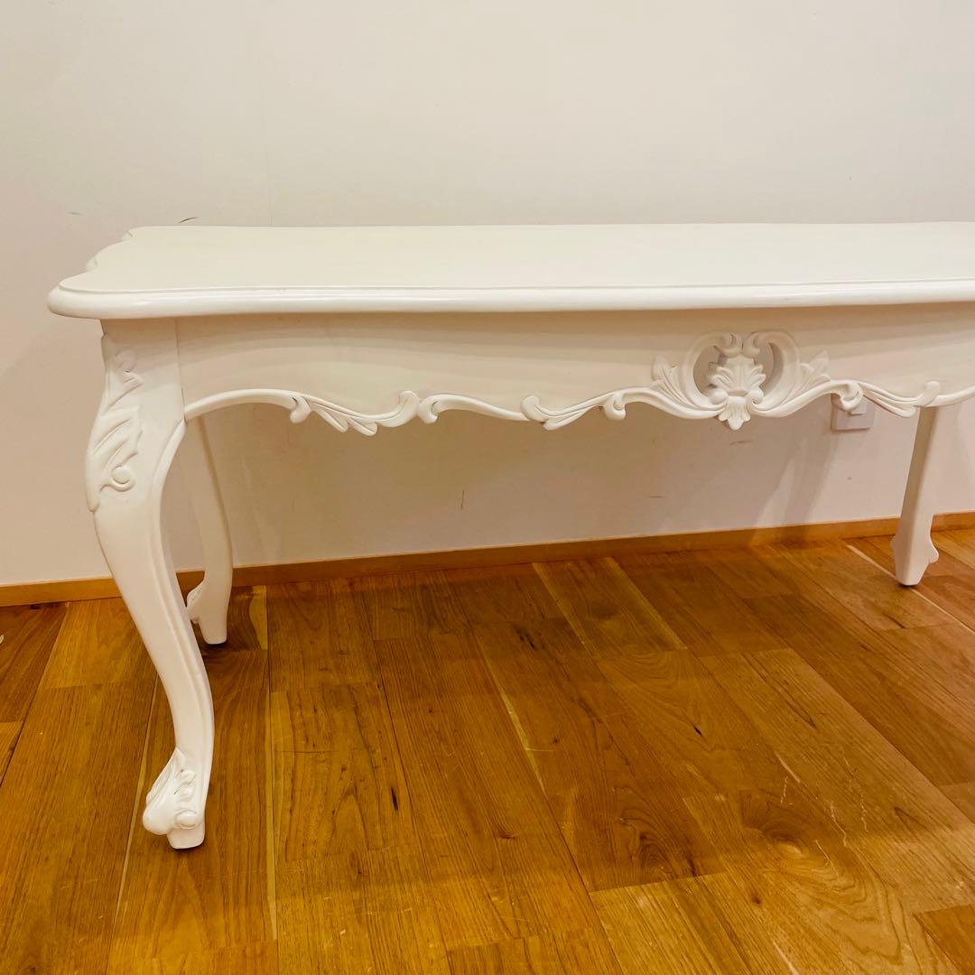 ロココ調 ローテーブル アンティーク ホワイトシンフォニー 猫脚