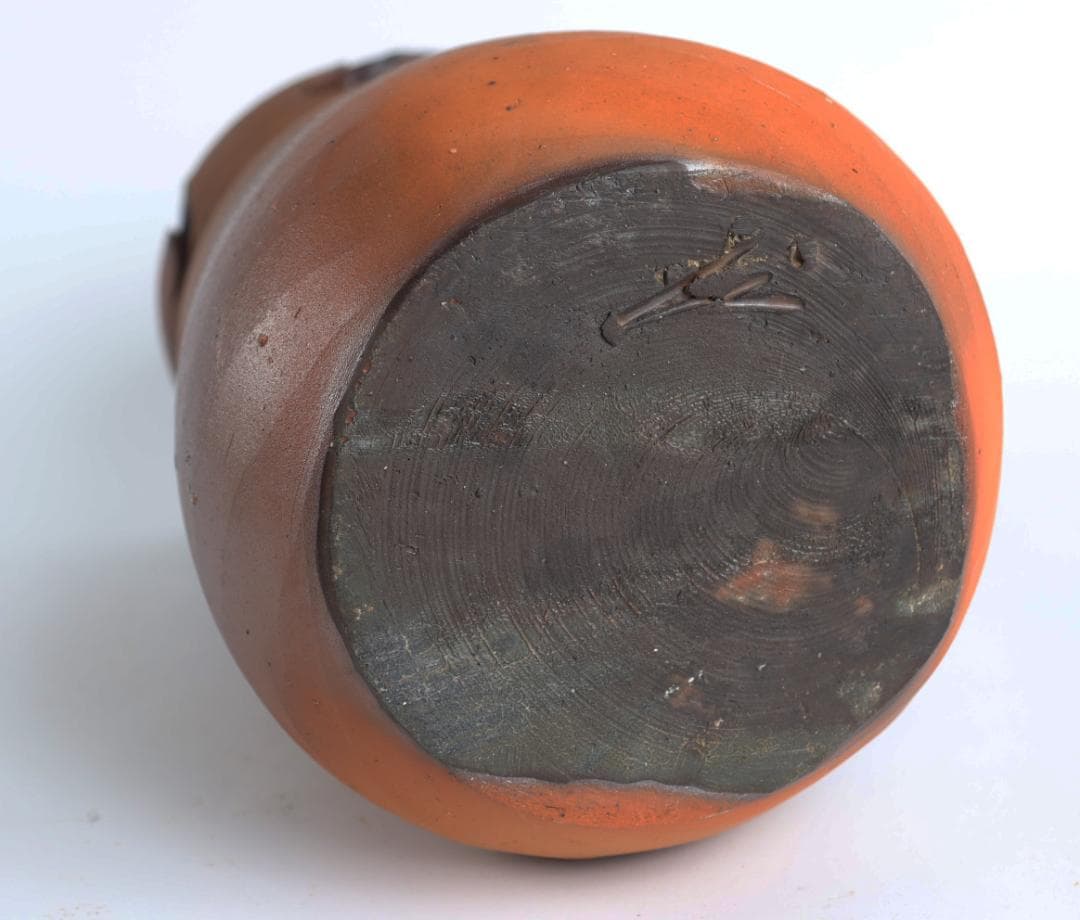 人間国宝『藤原雄』作 備前 月透し文 花器 花生 共箱