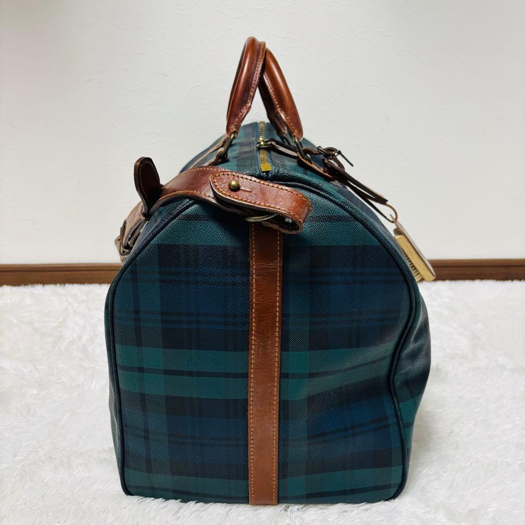 希少 ポロ ラルフローレン レザー ボストンバッグ チェック 2way 大容量