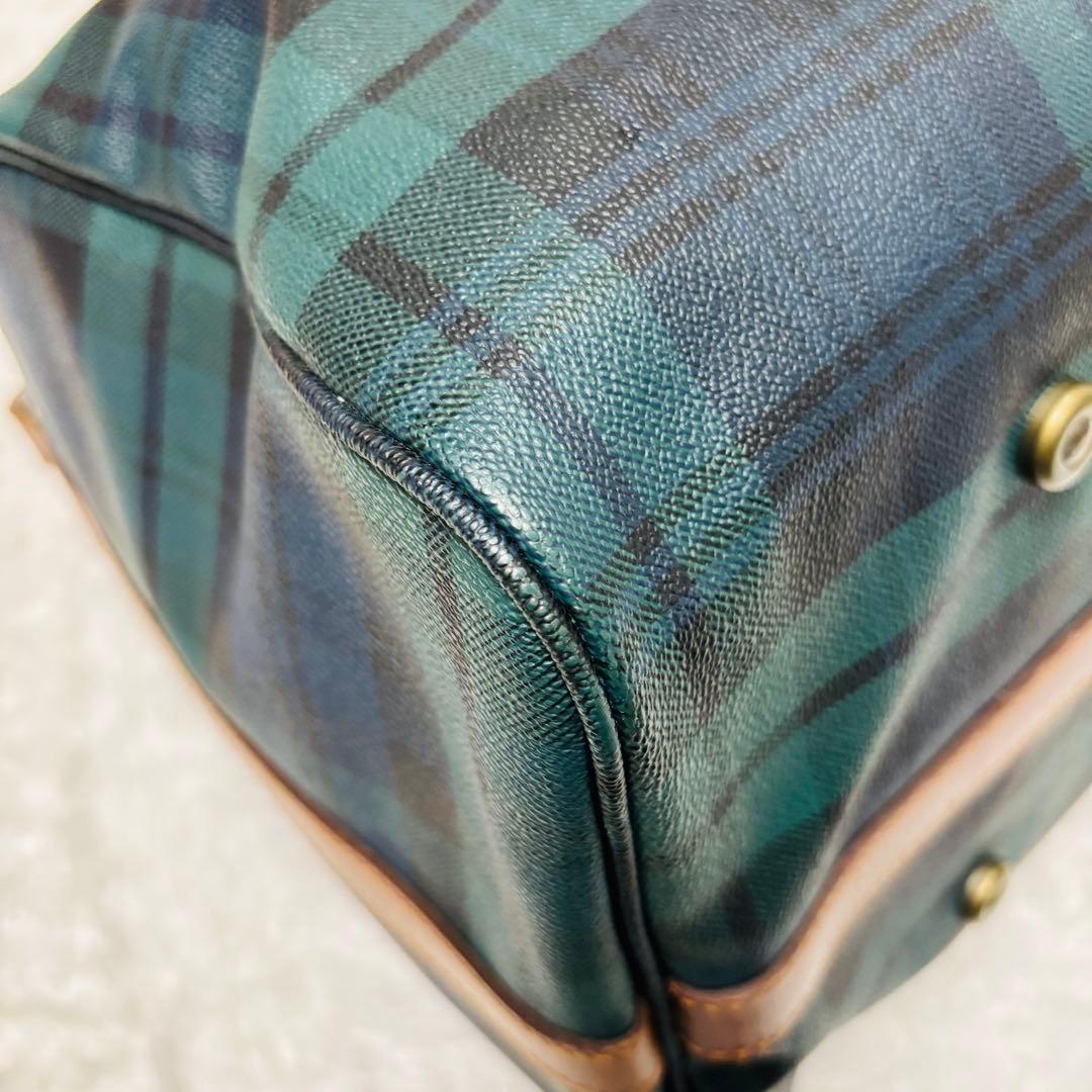 希少 ポロ ラルフローレン レザー ボストンバッグ チェック 2way 大容量