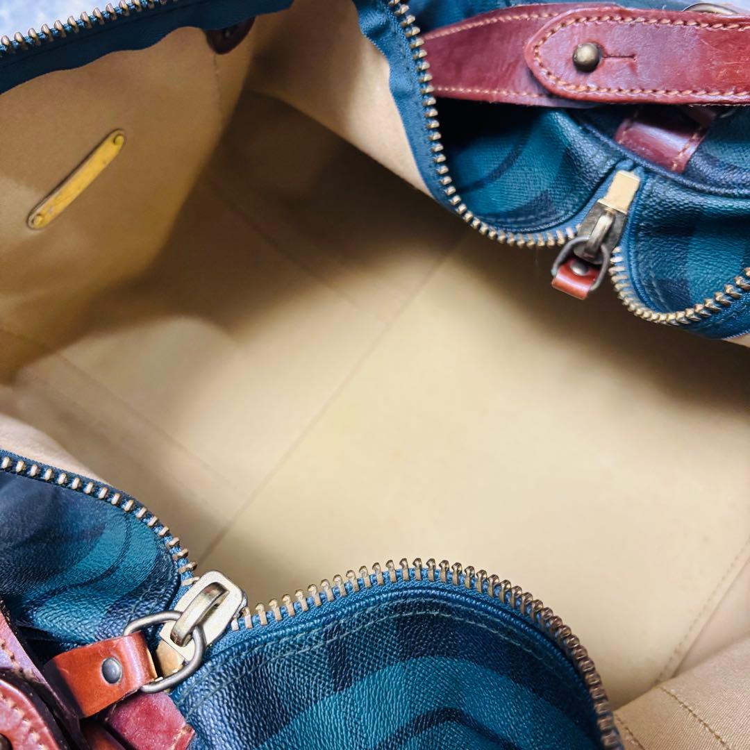 希少 ポロ ラルフローレン レザー ボストンバッグ チェック 2way 大容量