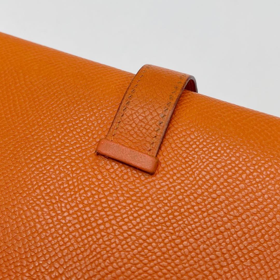エルメス　オレンジ　三つ折りべアン　べアン 長財布　カード入れ　□K刻印