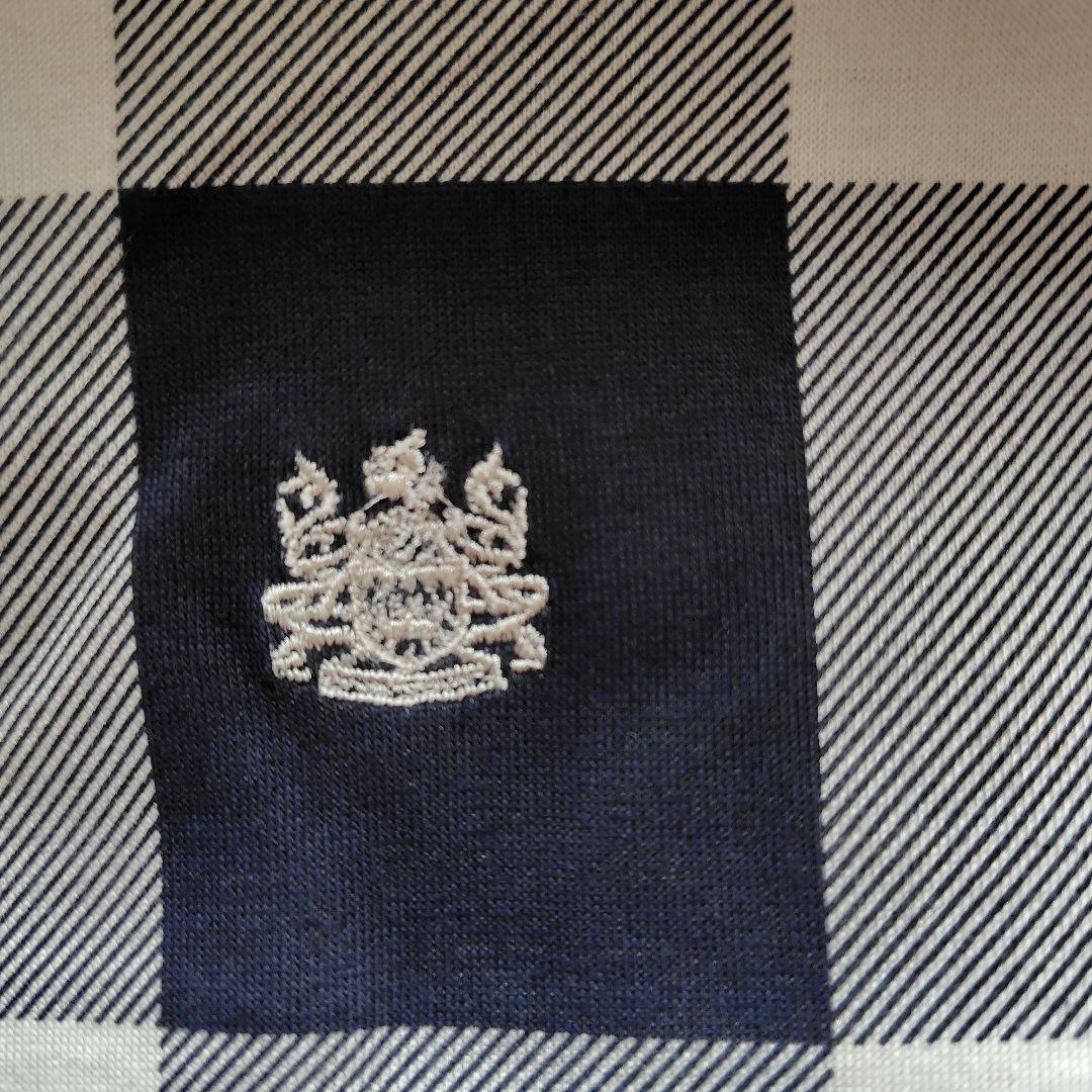 新品　アクアスキュータム　高級チェック半袖ポロシャツ　2L　ベージュ31900円