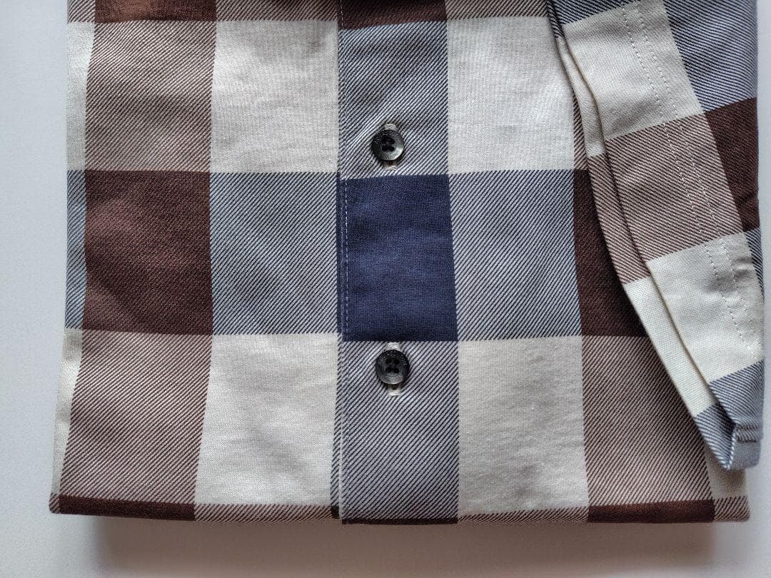 新品　アクアスキュータム　高級チェック半袖ポロシャツ　2L　ベージュ31900円