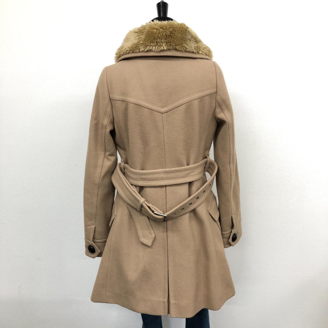 【美品】10F253 バーバリーブルーレーベル ウールコート キャメル 38 M