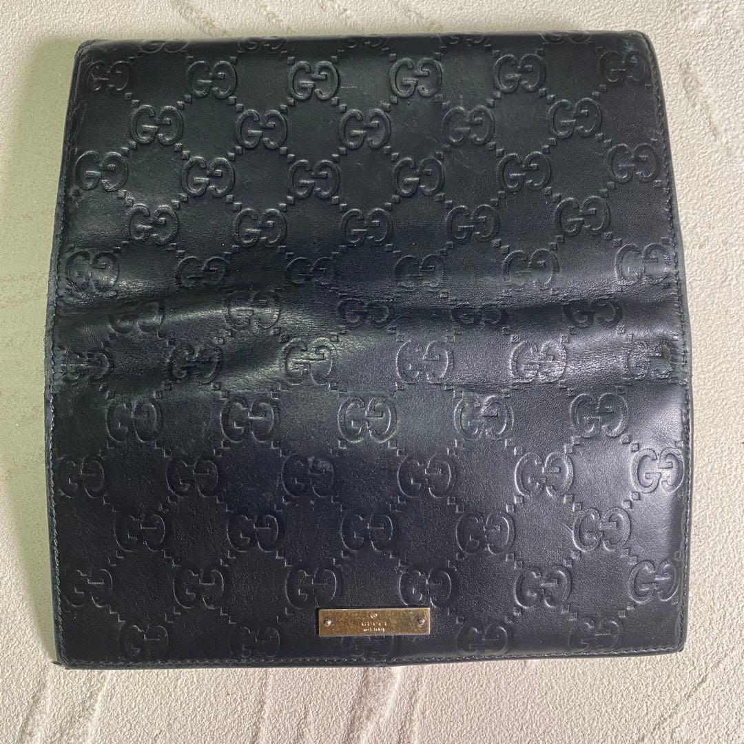 グッチ GUCCI グッチシマ 長財布 170426 GGレザー ブラック
