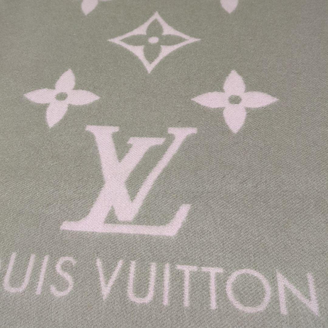 【美品】ルイヴィトン モノグラム マフラー ピンク＆グレー